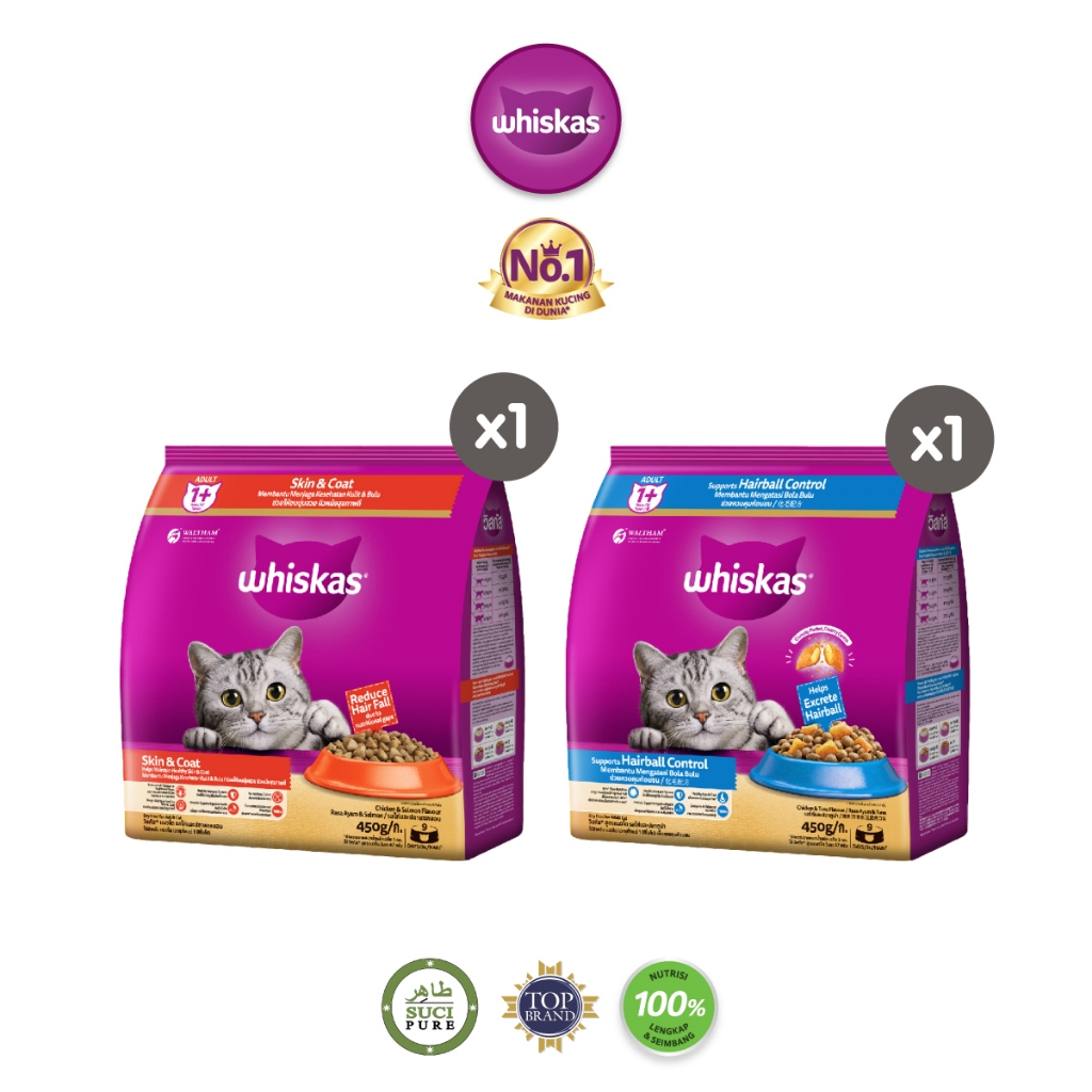 Jual Whiskas Makanan Kucing Kering Adult Fungsional 450 gr Shopee