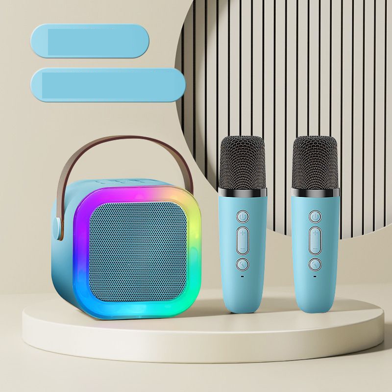 Jual Bluetooth Mini Speaker Karaoke Set 2 Mic KTV Mini Portable ...