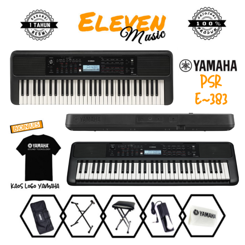 Jual Keyboard Yamaha PSR E383 E 383 Paketan Keyboard Original | Shopee ...