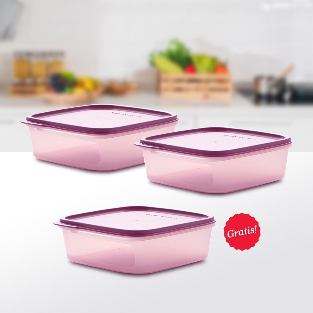 Jual Tupperware Smart Saver Square #1 3pcs Ungu | Shopee Indonesia