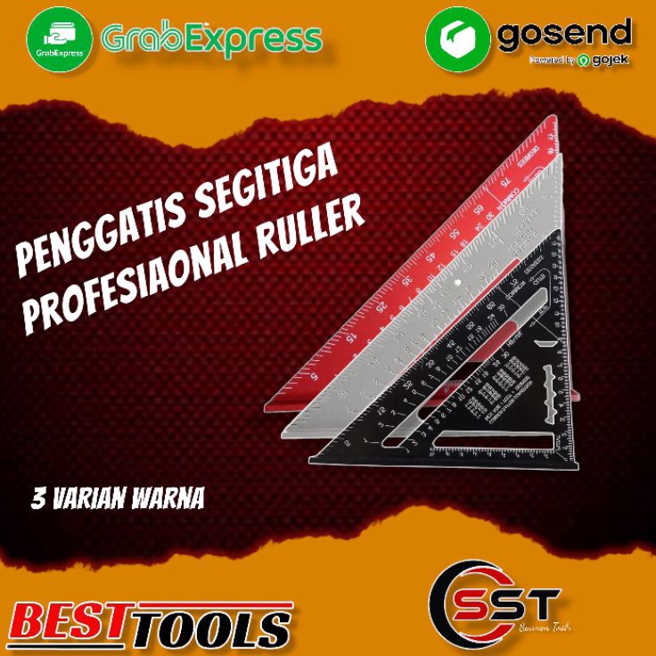 Jual Harga Promo Penggaris Siku Segitiga Speed Square Inch Siku Tukang Aluminium Inch