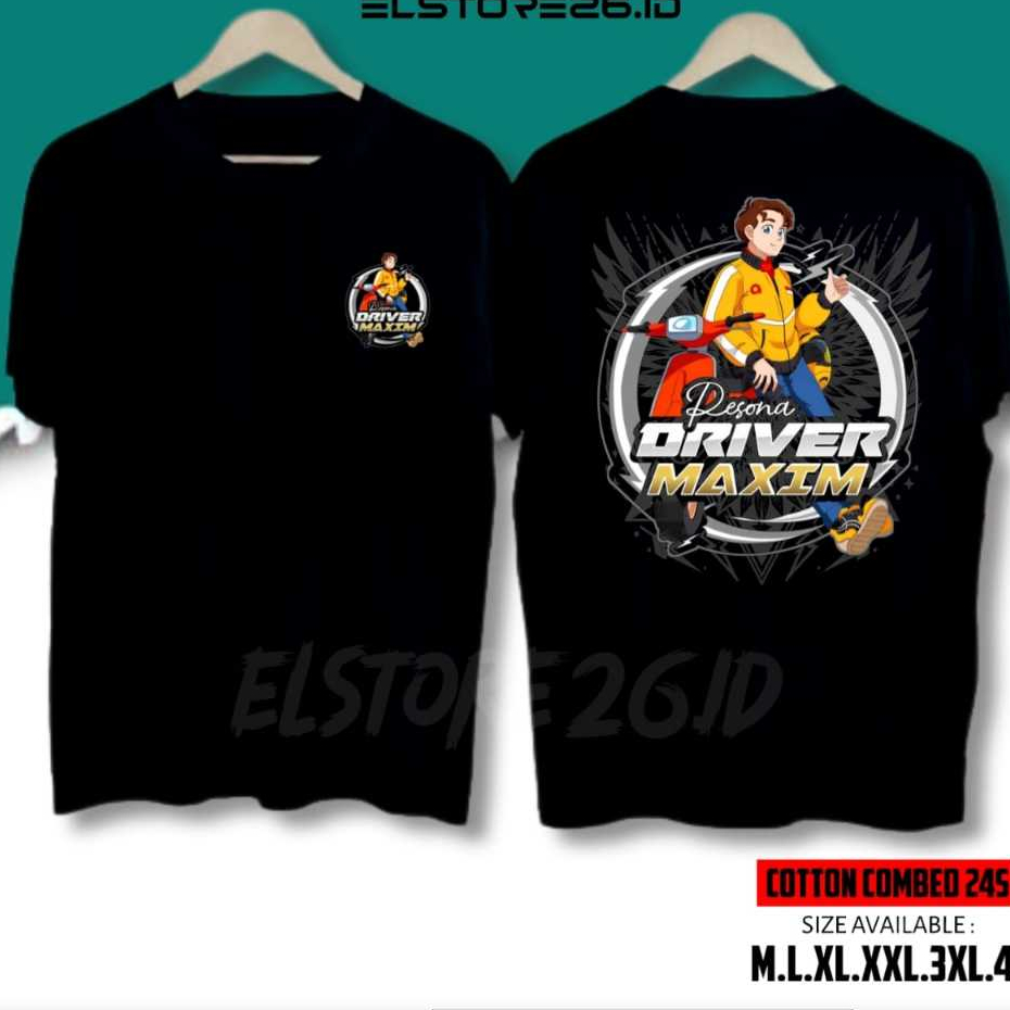 Jual KAOS PESONA DRIVER MAXIM TERBARU LENGAN PANJANG&PENDEK BISA TAMBAH