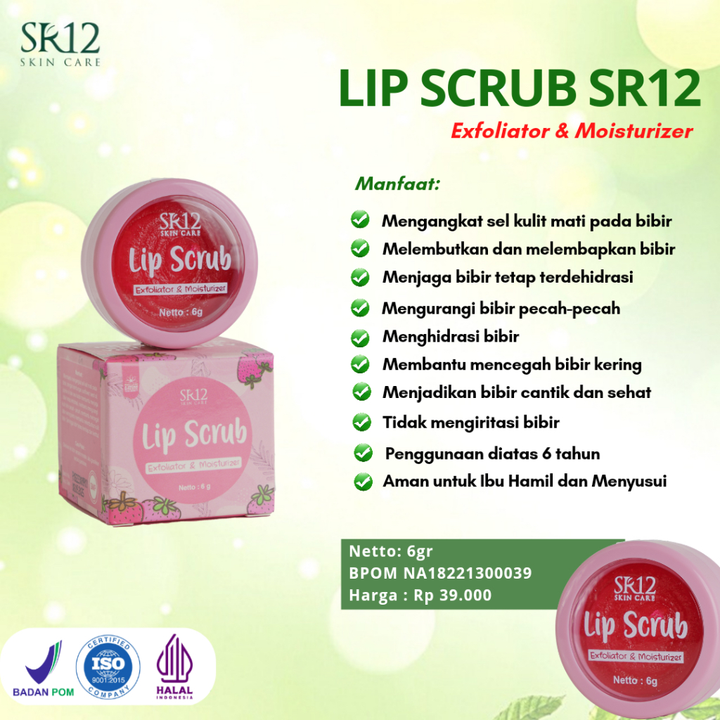 Jual Lip Scrub SR12 Exfoliator Bibir Mengangkat Sel Kulit Mati Pada ...