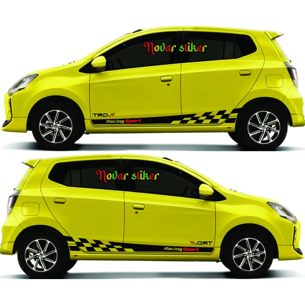 Jual Stiker Cutting Mobil Agya Ayla Striping List Racing Sport Stiker ...
