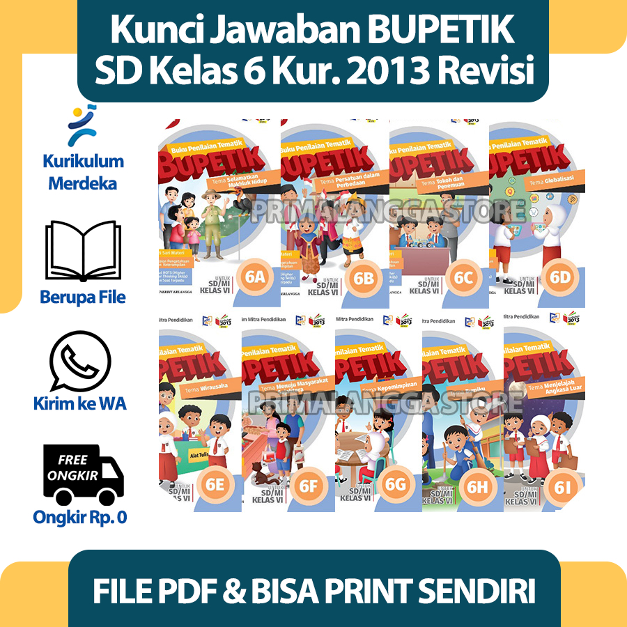 Jual Kunci Jawaban Bupetik SD Kelas 6A 6B 6C 6D 6E 6F 6G 6H 6I ...