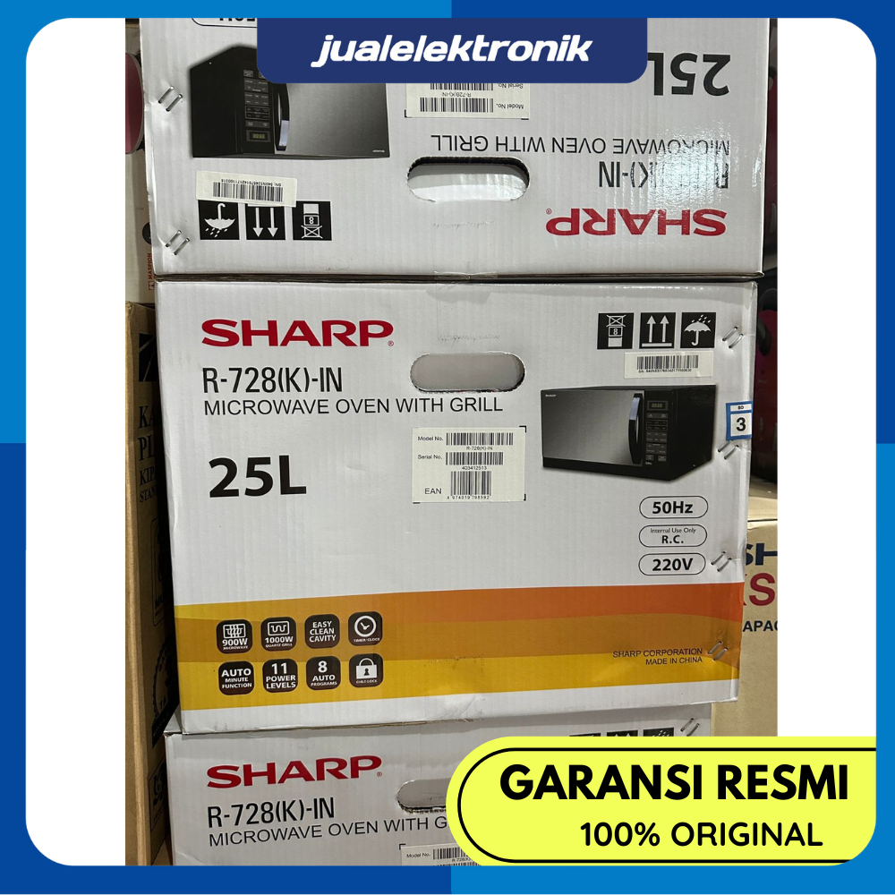 Jual Sharp Microwave 25 Liter Grill 1000 Watt R-728-(K)-IN - R728KIN ...