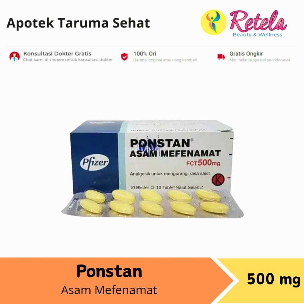 Jual Ponstan 500 Mg 10 Tablet Asam Mefenamat Shopee Indonesia