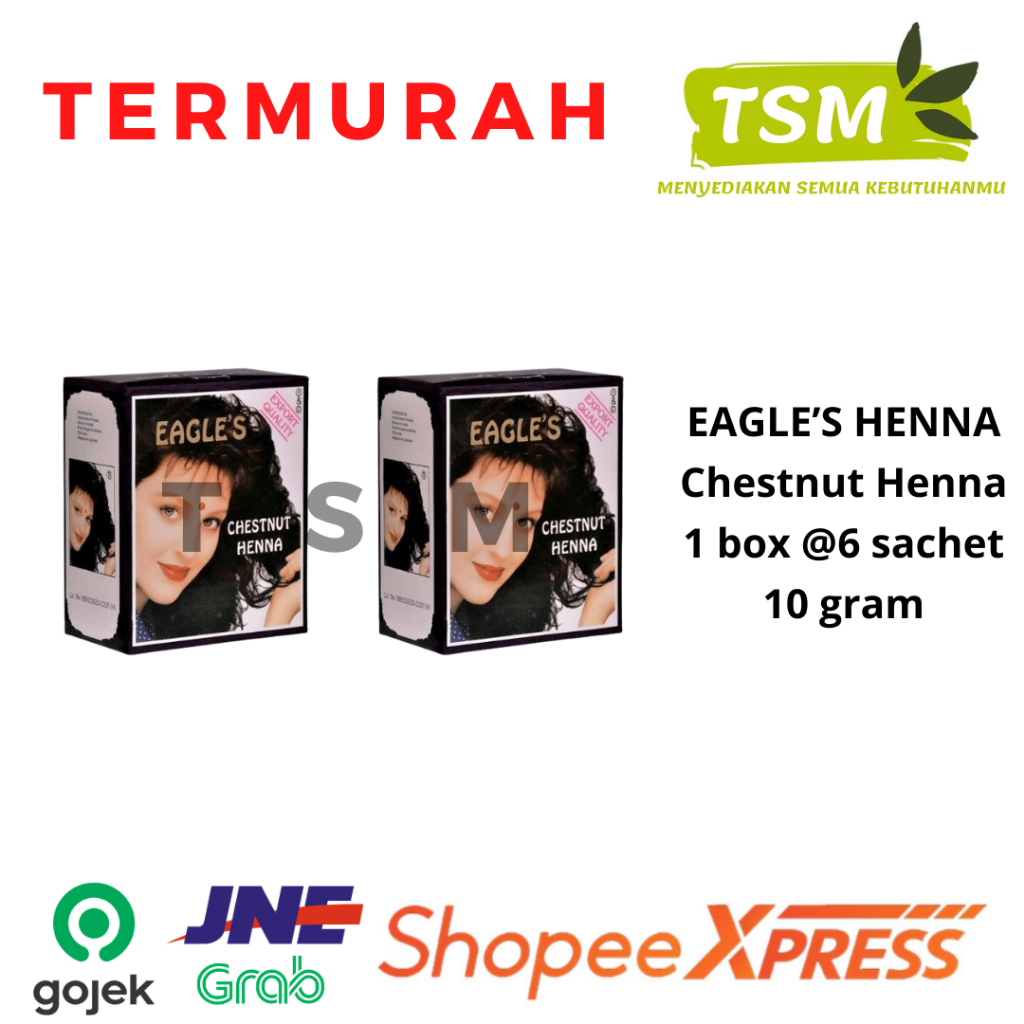 Pack De 12 Sachets De Henné EAGLE'S Pour Cheveux - Couleur BOURGOGNE Intense, 10g Chaque - 100% Naturel