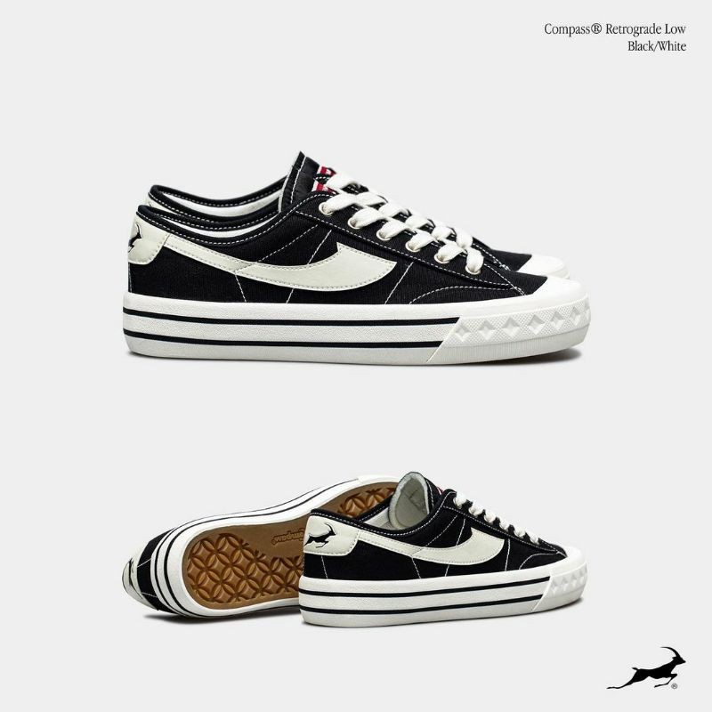 Jual Sepatu Compass Retrograde Low Black White | Shopee Indonesia