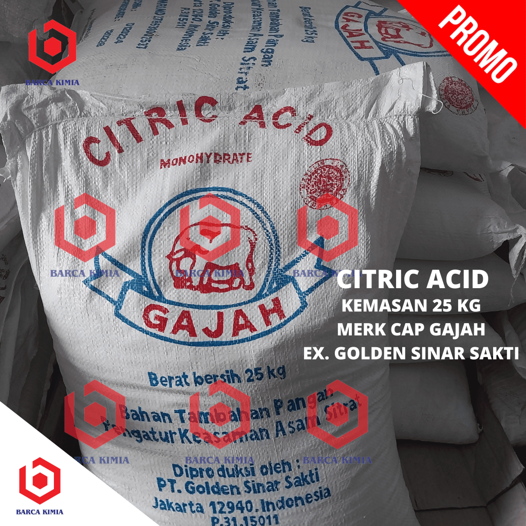 Jual Citric Acid Monohydrate Food Grade Asam Sitrat Citrun Sak Kg Ex Cap Gajah