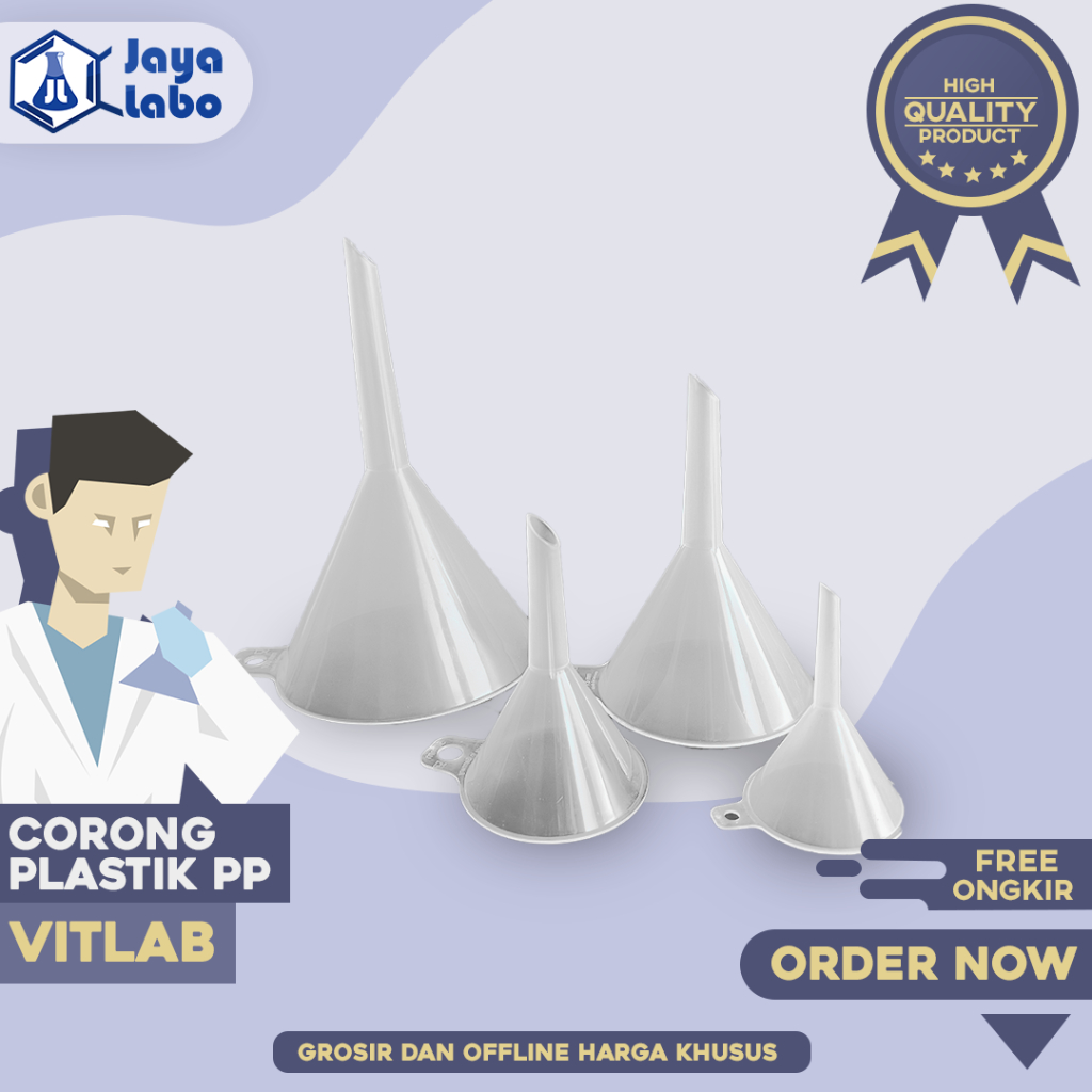 Jual VITLAB CORONG PLASTIK PP 100mm ( 10CM ) FUNNEL 10 cm Rp32.000 ...