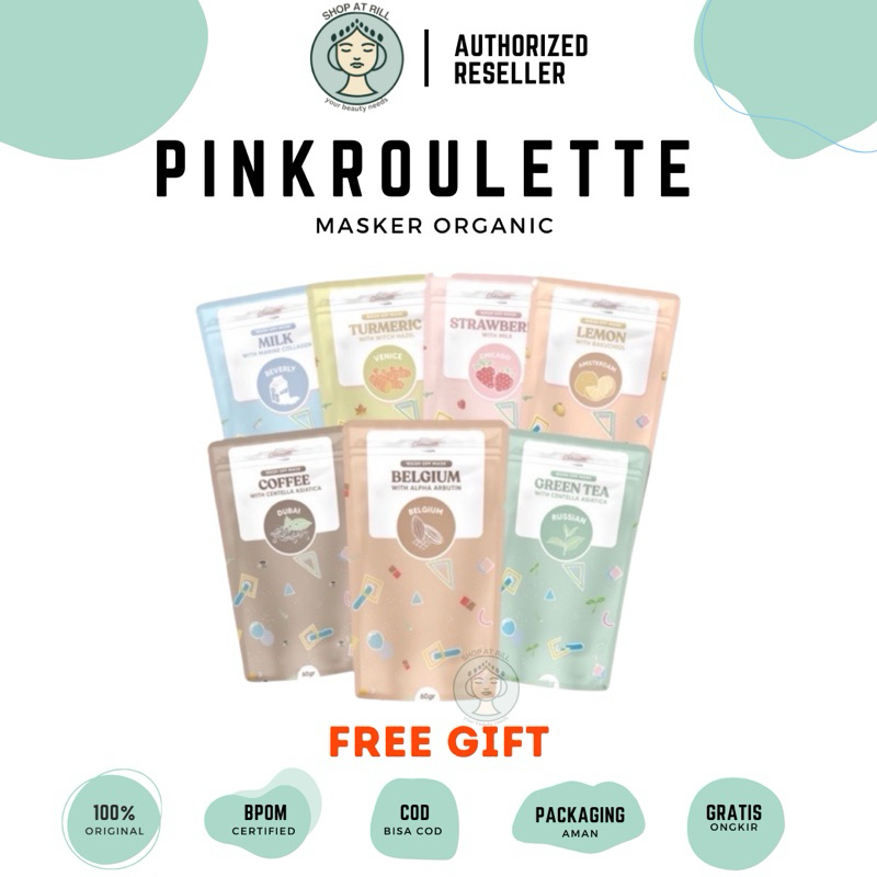 Jual [READY] MASKER ORGANIC PINKROULETTE FULL SIZE | Shopee Indonesia