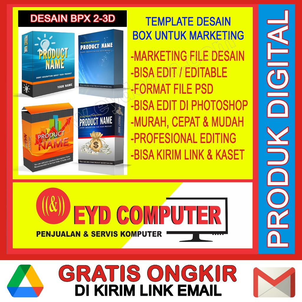 Jual DESAIN COVER BOX 2-3D UNTUK MARKETING TEMPLATE PSD PHOTOSHOP ...
