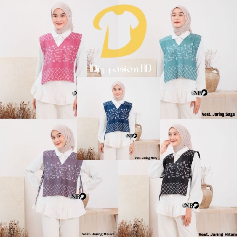 Jual VEST BATIK WANITA MODERN ROMPI OUTER KATUN || ROMPI BATIK || OUTER ...