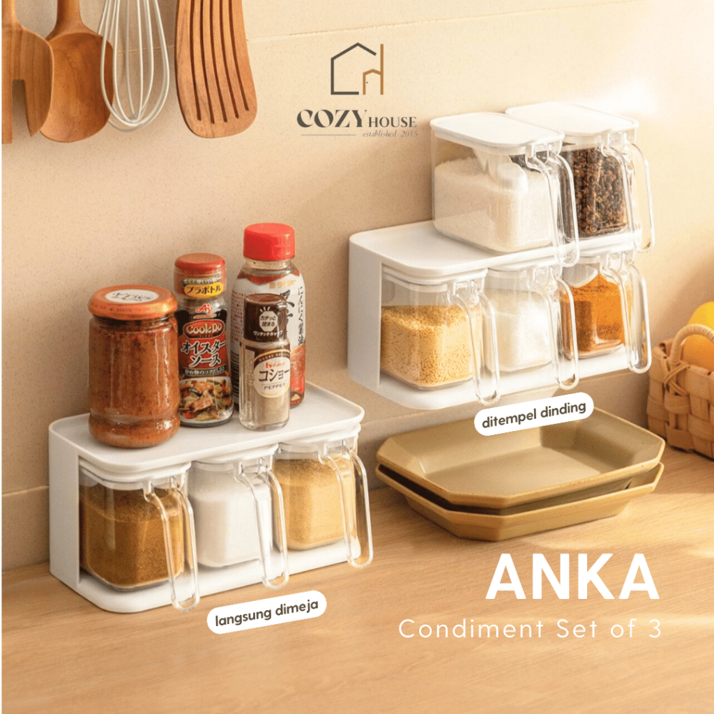 Jual COZYHOUSE ANKA Condiment Set of 3 | Tempat Penyimpanan Bumbu ...