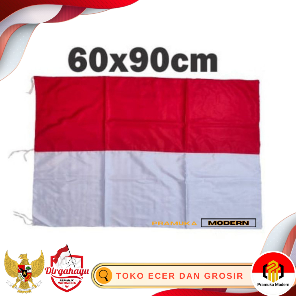 Jual Ukuran Real Bendera Merah Putih 60x90cm Bahan Satin Peles Shopee Indonesia 