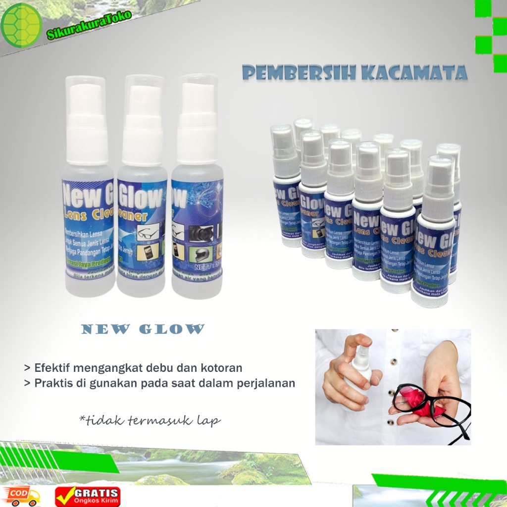 Jual (SKR) 30 ML CAIRAN CLEANER PEMBERSIH KACAMATA MERK New Glow KACA ...