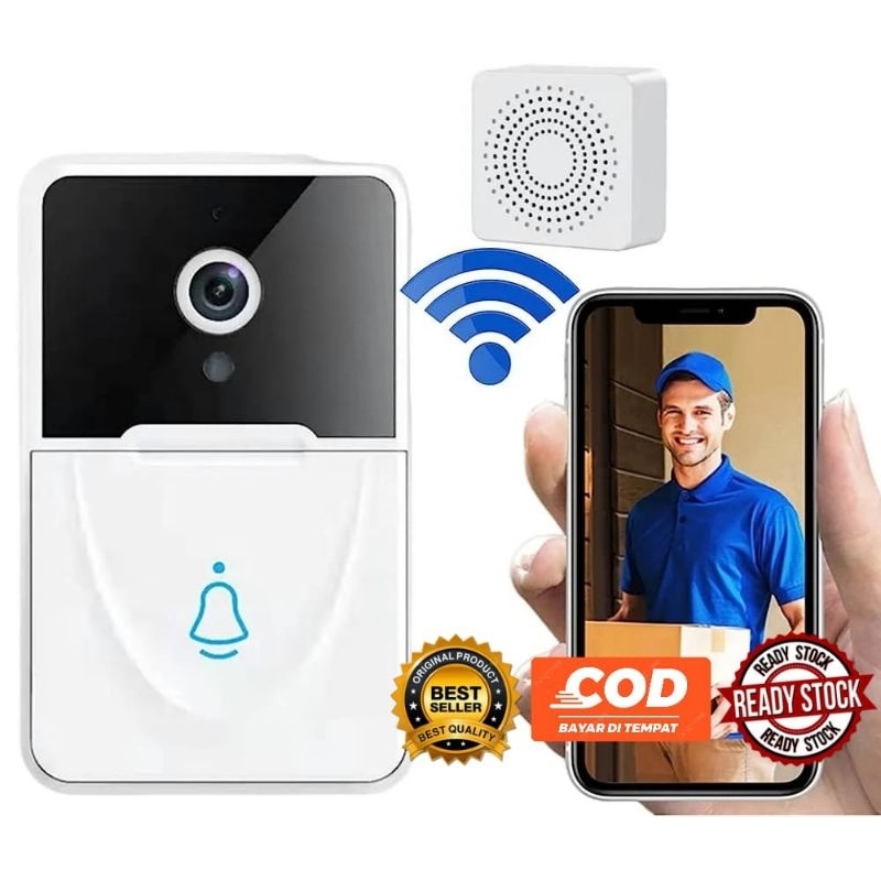 Jual Bel Rumah Kamera Tanpa Kabel Smart Doorbell Shopee Indonesia