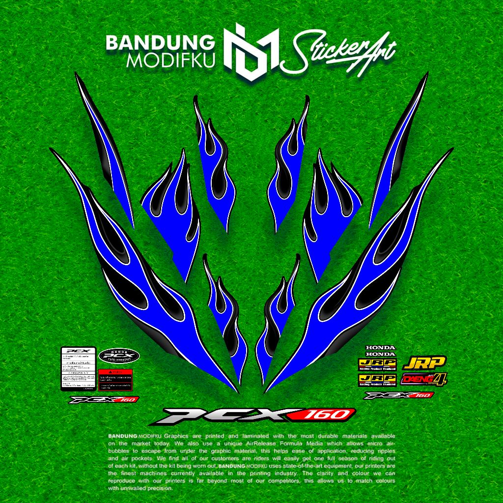 Jual STRIPING PCX NEW 160 MOTIF C / BANDUNG MODIFKU / EDISI API/ STIKER ...