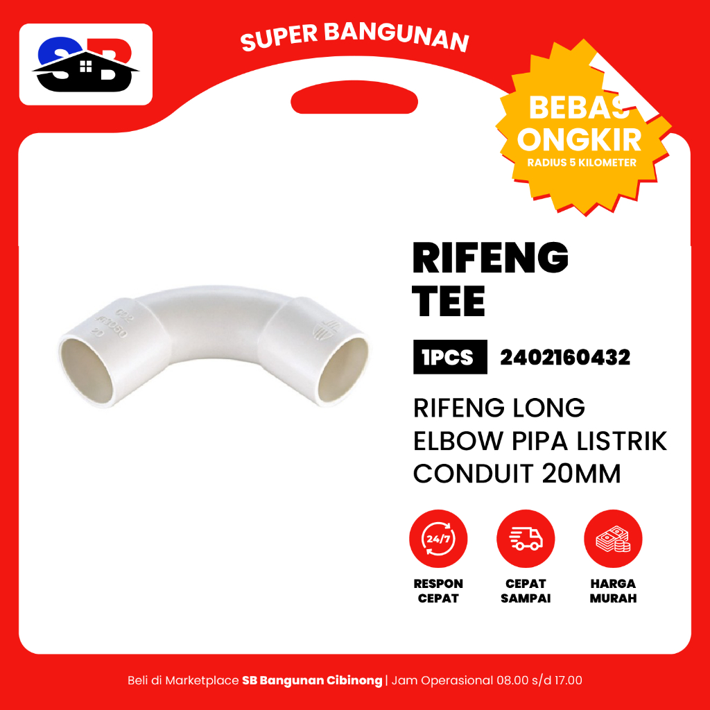 Jual JUAL RIFENG LONG ELBOW PIPA LISTRIK CONDUIT 20MM | Shopee Indonesia