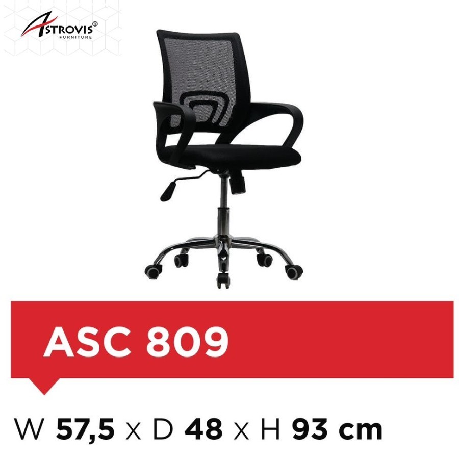 Jual Kursi Kantor Astrovis Asc 809 Hitam | Shopee Indonesia