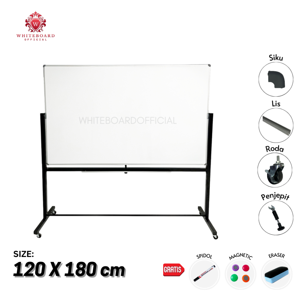 Jual Papan Tulis White Board Kaki Whiteboard Magnet Standing 120 X 180cm Sakana Shopee 2250