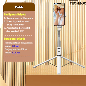 Tech 170CM Selfie Stick Tripod Tongsis Dengan Monopod Dengan Wireless Remote Control Bluetooth