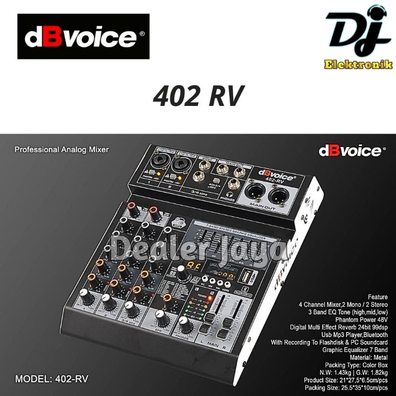 Jual Mixer Analog DB Voice 402 RV / 402RV - 4 channel (dBVoice ...