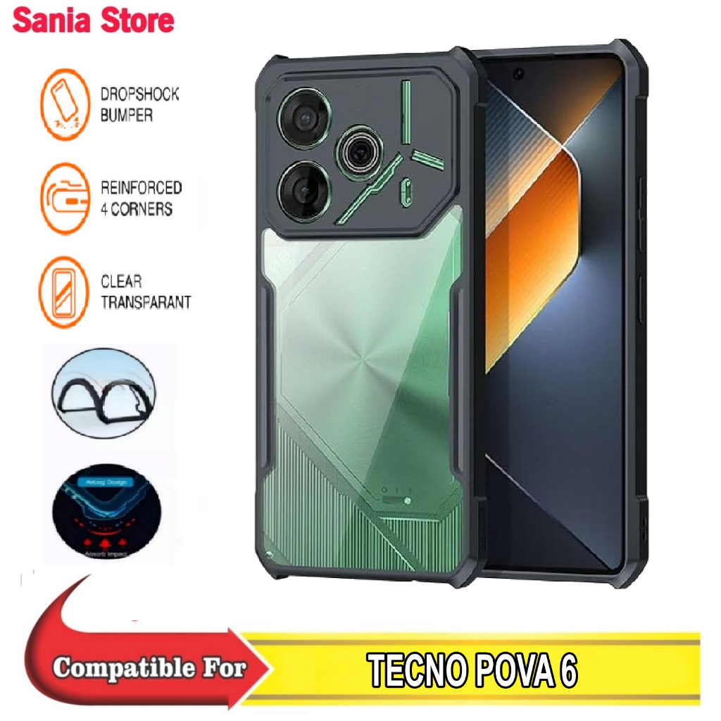 Jual Case TECNO POVA 6 Shockproff Camera Protection Transparan | Shopee ...