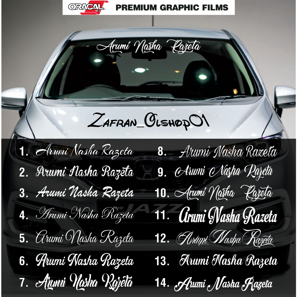 Jual Stiker Mobil Cutting Sticker Body dan Kaca Mobil NAMA Custom ...