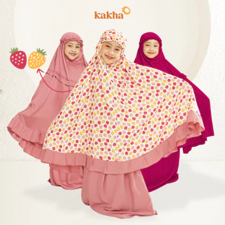 Kakha - Mukena Anak Berries (1-9 Tahun) / Mukena Couple Ibu Anak / Mukena Rayon / Mukena balita / Mukena Anak Polos / Mukena Anak Motif