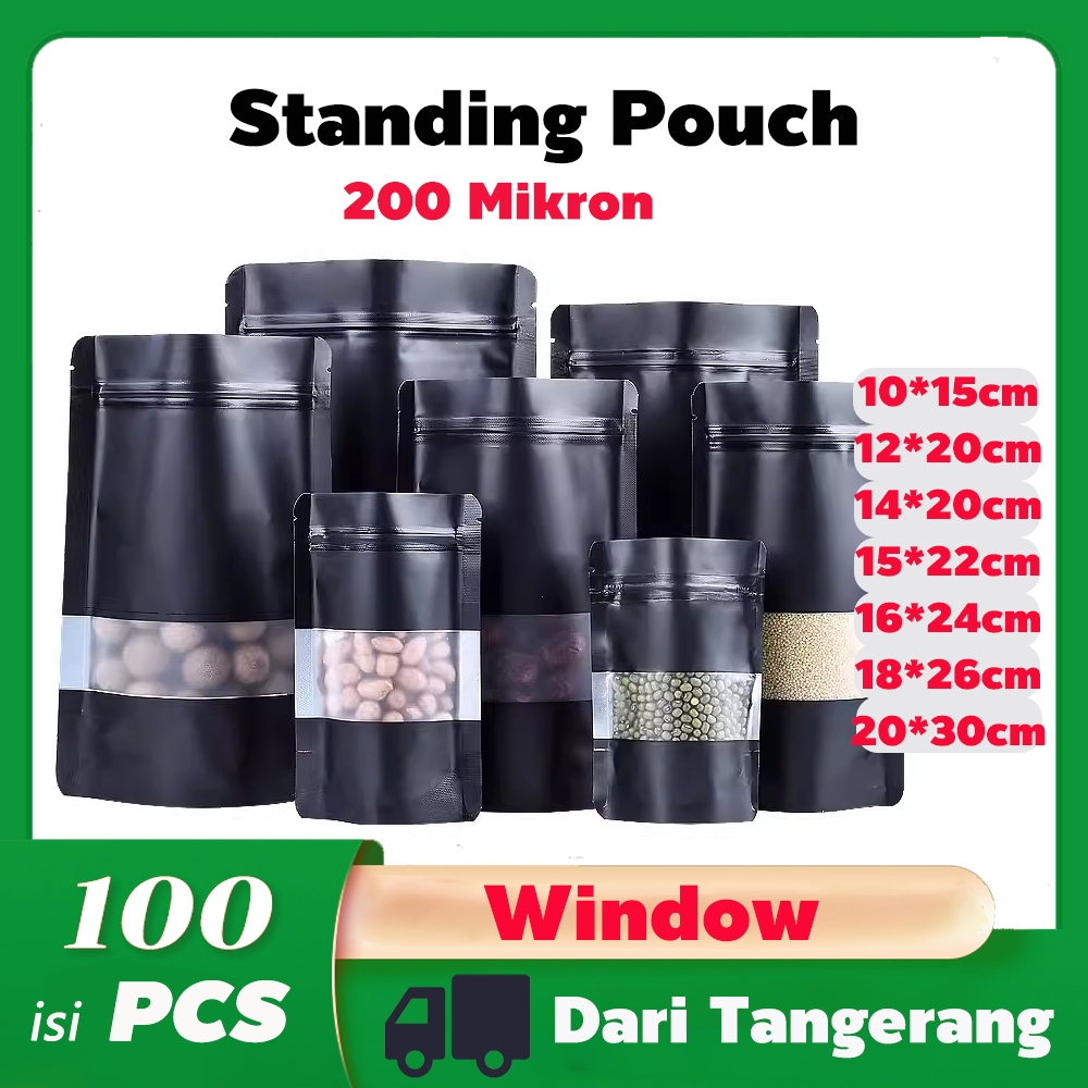 Jual Standing Pouch Window Alumunium Foil Plastik Kemasan Makanan Snack ...