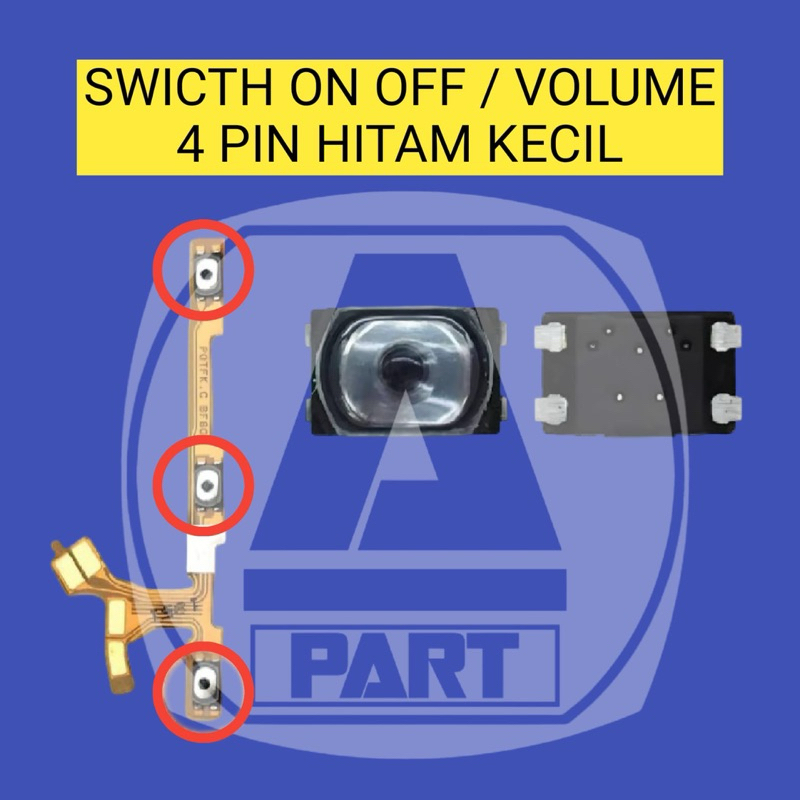 Jual TOMBOL SWITCH ON OFF / VOLUME 4 PIN HITAM KECIL | Shopee Indonesia