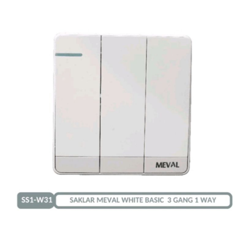 Jual meval stop kontak white basic dan saklar 1,2,3&4 meval | Shopee ...