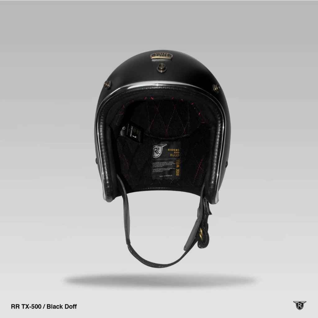 Jual Riders and Rules - TX-500 Helm Slim Head Retro (Black Doff ...