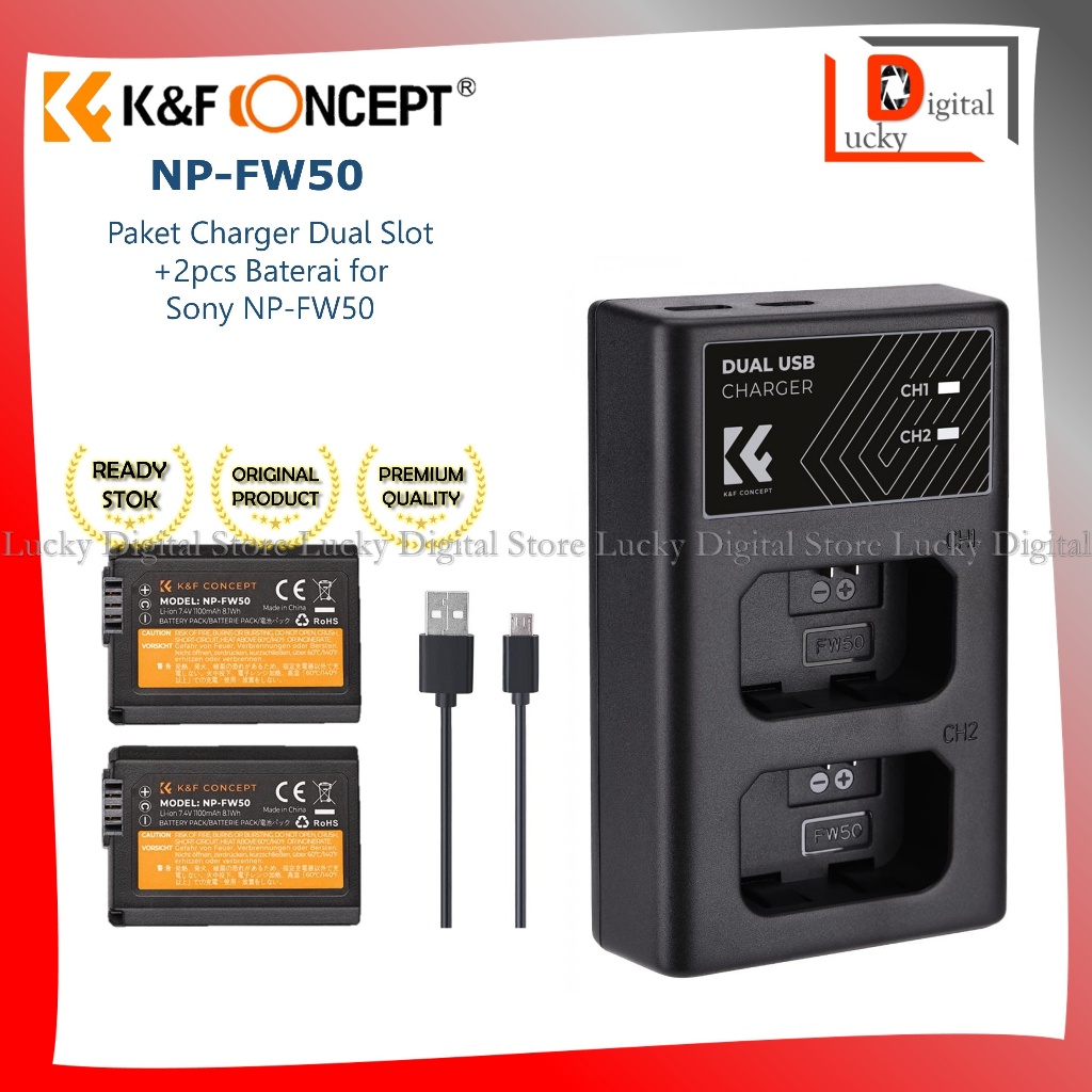2-Pack NP-FW50 Batteries With Rapid Charger For Sony A7S II, ILCE-7S II, A7 Series 2 thumbnail image
