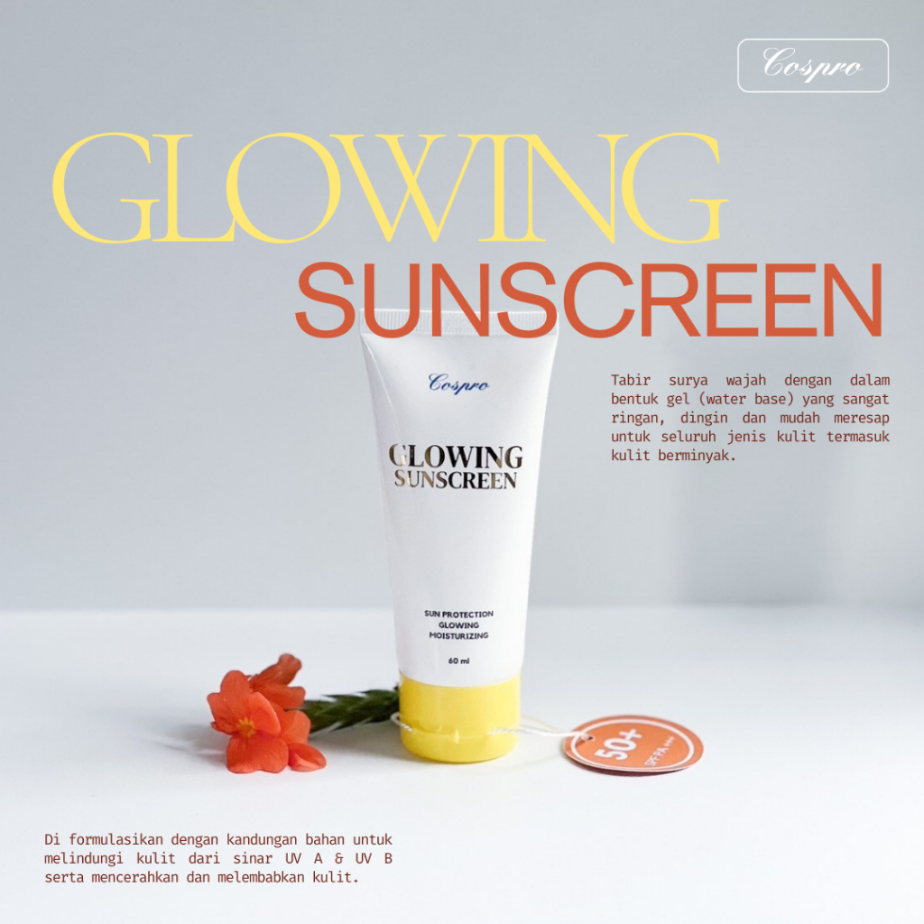 Jual Cospro Glowing Sunscreen SPF50+++ Tabir surya BPOM | Shopee Indonesia