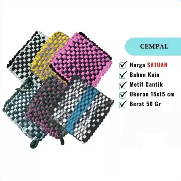 Jual Cempal Anyam Anti Panas 1 LUSIN Kain Lap Tatakan Serbaguna 15x15cm ...