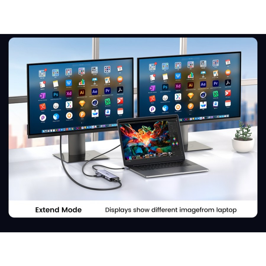 Jual USB HUB 10 in 1 UGREEN 15601 USB Type-C Multi Function Adapter 4K ...