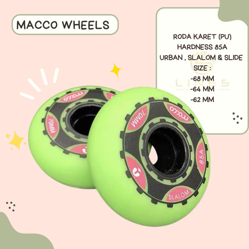 Jual WHEEL RODA KARET MACCO 85a INLINE FREESTYLE SEPATU RODA | Shopee ...