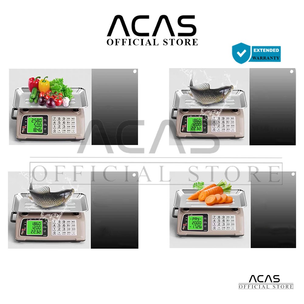 Jual ACAS Yz - 618 40Kg / 200Gr Timbangan Duduk Digital Double Display ...