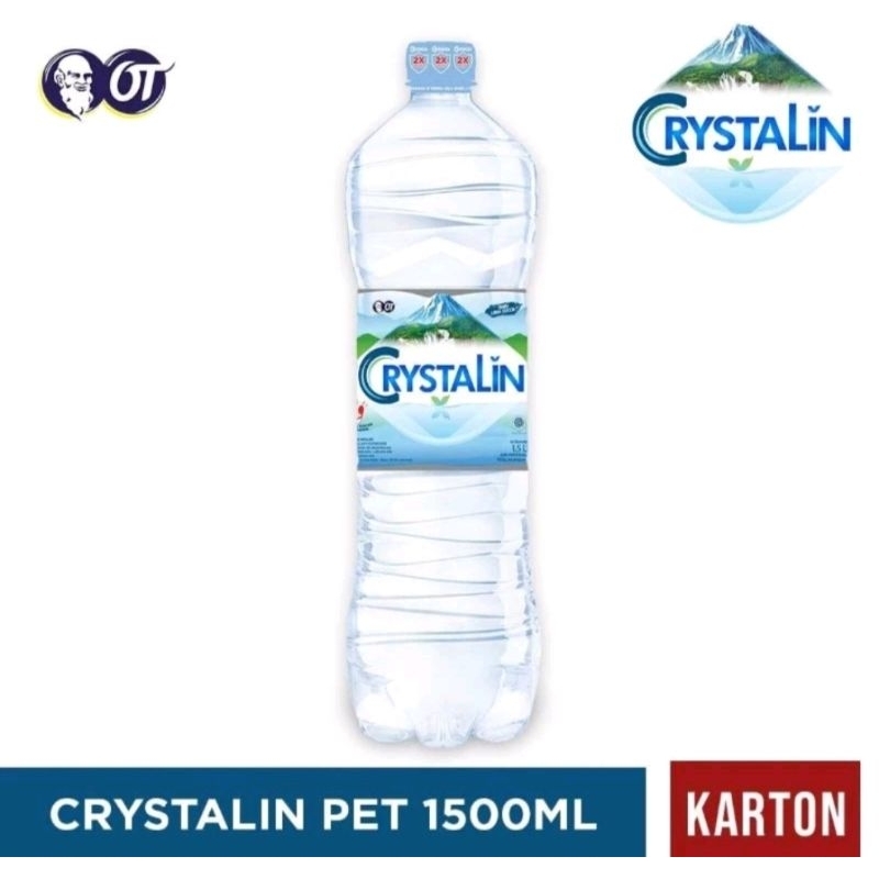 Jual AIR MINERAL BOTOL CRYSTALIN 600 1500 ML 1 DUS, | Shopee Indonesia