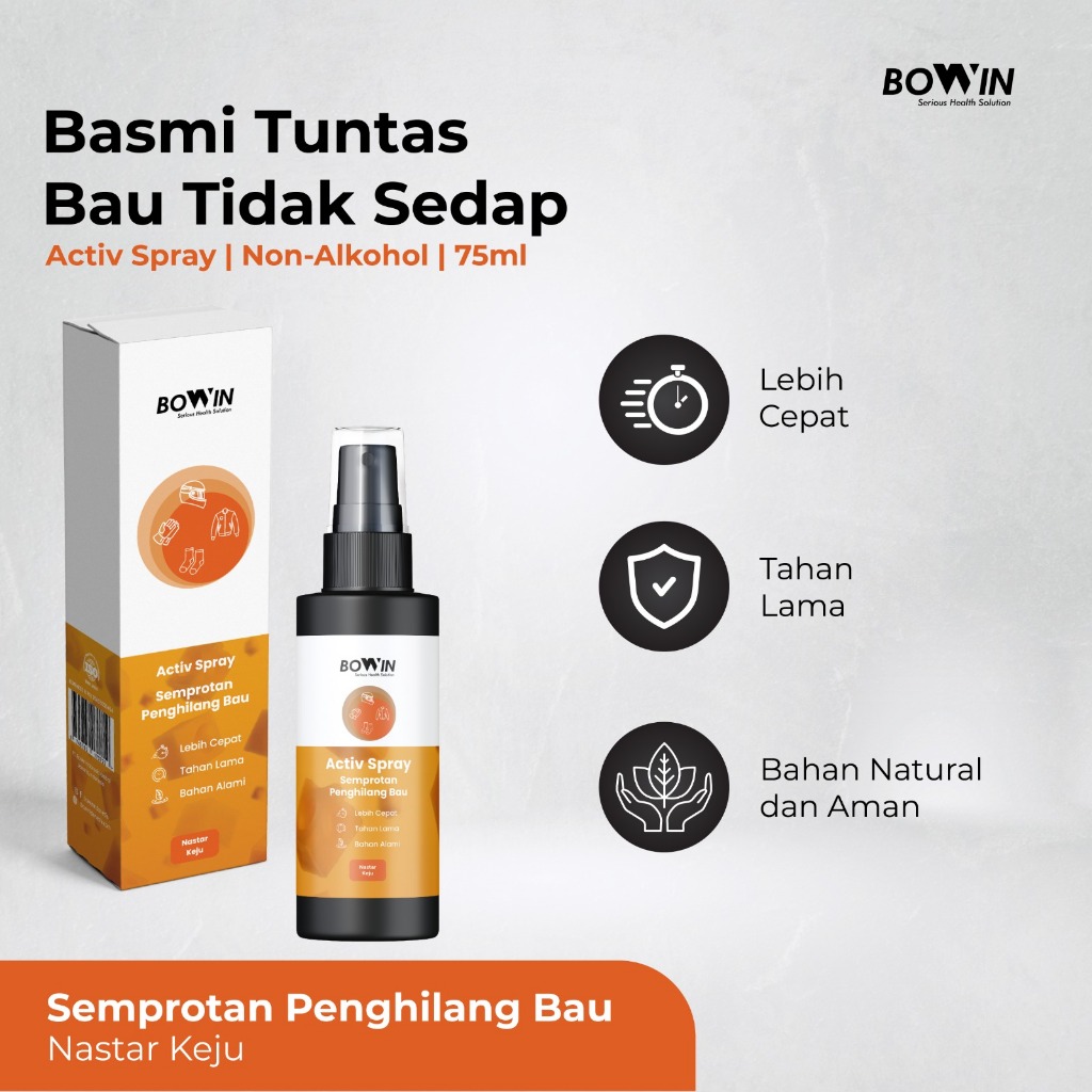 Jual Bowin Activ Spray - Parfum Sepatu Helm Anti Bakteri & Bau, Parfum ...