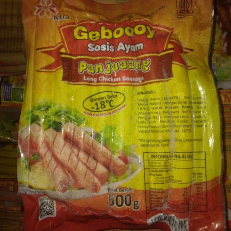 Jual Geboy Sosis Ayam Panjang 500g Isi 15 Pcs Long Chicken Sausage ...