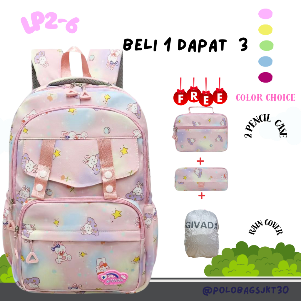 Jual JUAL!! Ransel Anak SD LP2-6 18inch BELI 1 Tas GRATIS dompet pensil ...