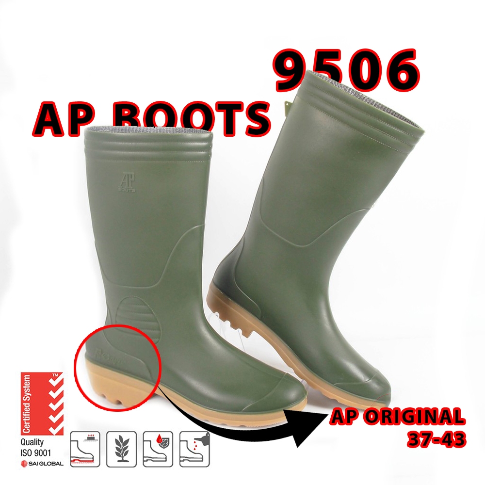 Jual AP Boots Original AP 9506 Hijau Sepatu Karet Kebun Petani Proyek ...