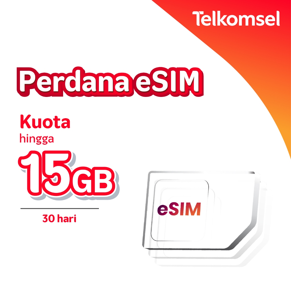 Jual Perdana ESIM Telkomsel - PraBayar - Bulanan 30 Hari Hingga 15GB ...