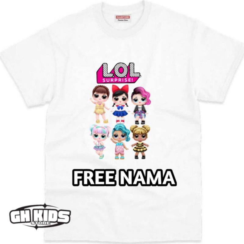 Jual BAJU ANAK KAOS ANAK GAMBAR LOL SURPRISE TERBARU FREE NAMA Shopee Indonesia