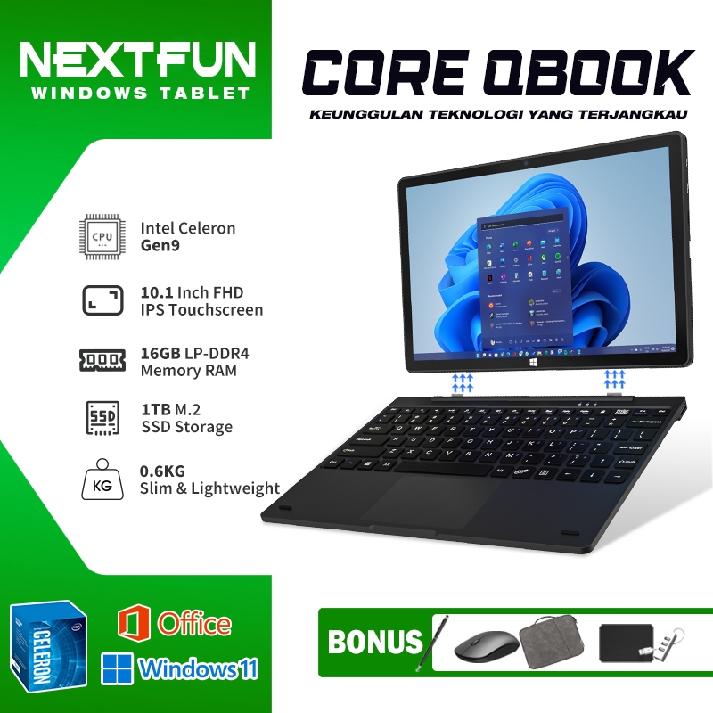 Jual NEXTFUN Windows Tablat 2in1 DDR4 16GB SSD 1TB IPS Layar Sentuh ...