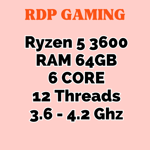 Jual RDP Gaming Ryzen 5 3600 Dedicated Server Powerfull Support ...